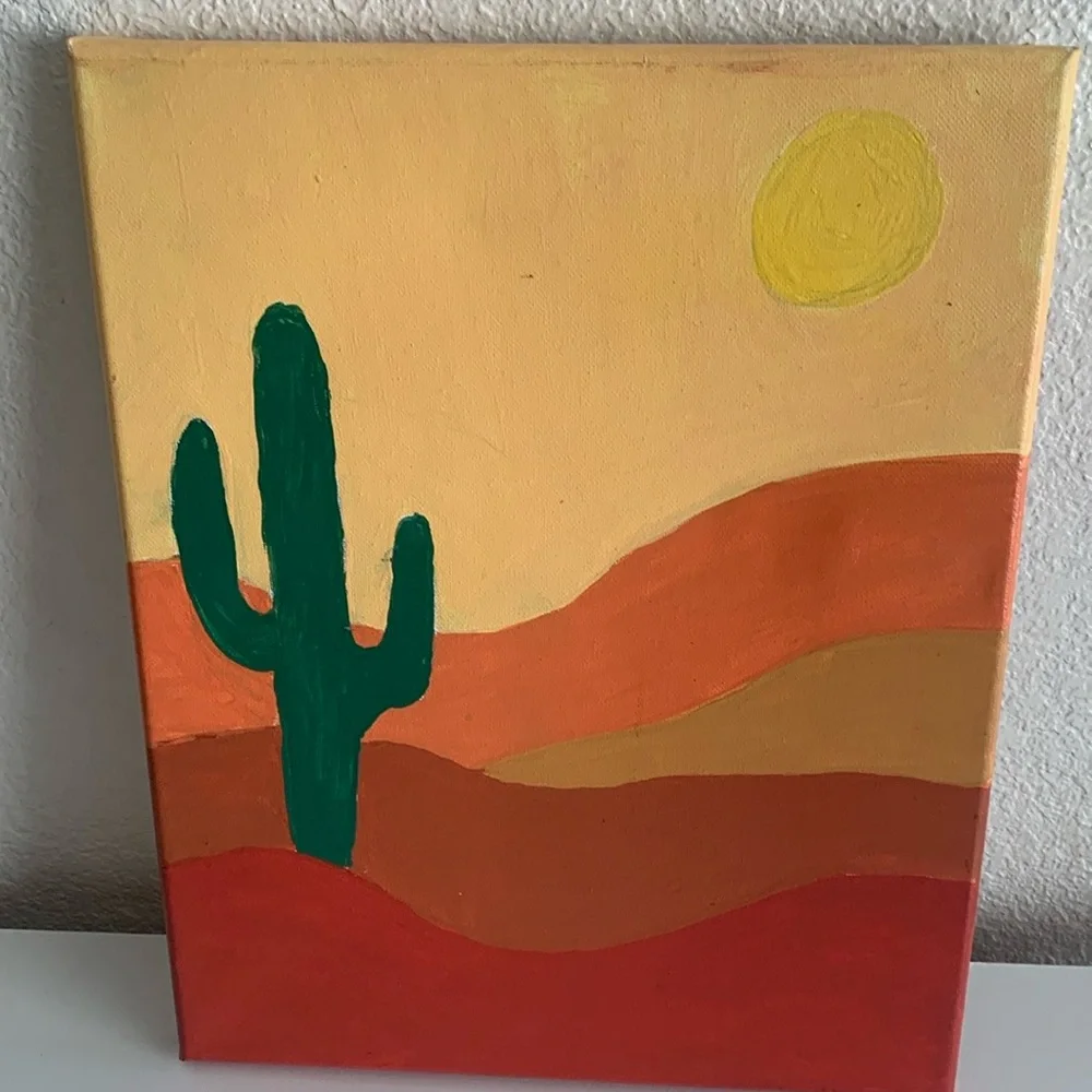 Homemade painting color green,brown dark red - Picture 2 of 8